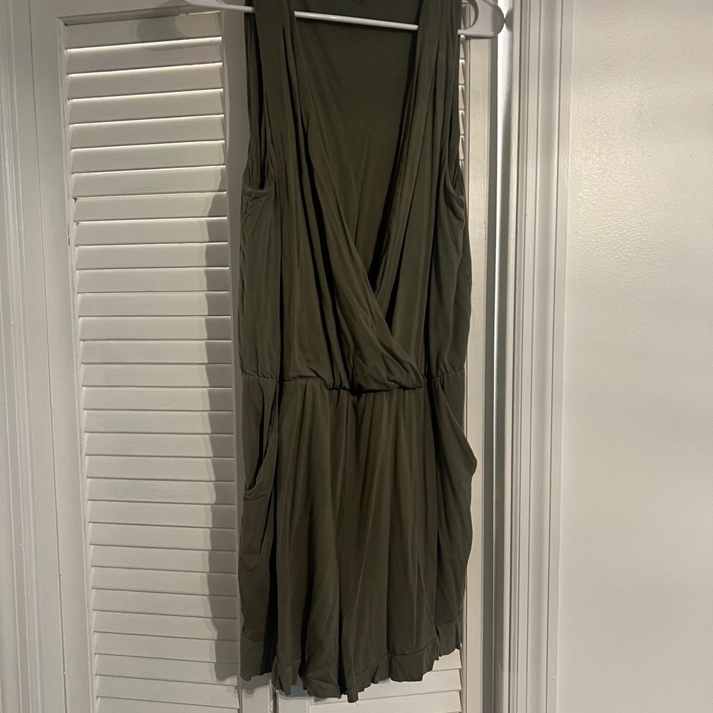 Olive Green Sleeveless Romper
